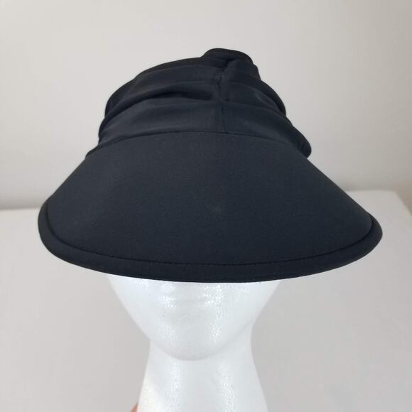 Wallaroo Aqua Visor Womens Black UPF 50+ Packable Sun Hat Adjustable Tie Back - Picture 4 of 9